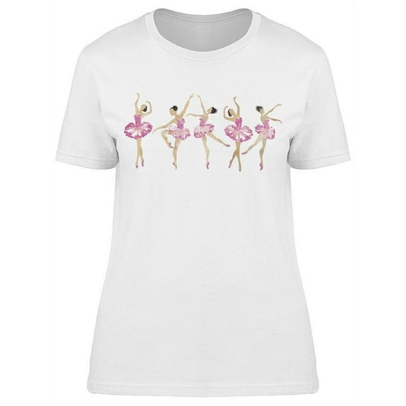 Pink Dressed Ballerinas Posing T-Shirt Women -Image by Shutterstock, Female x-Large