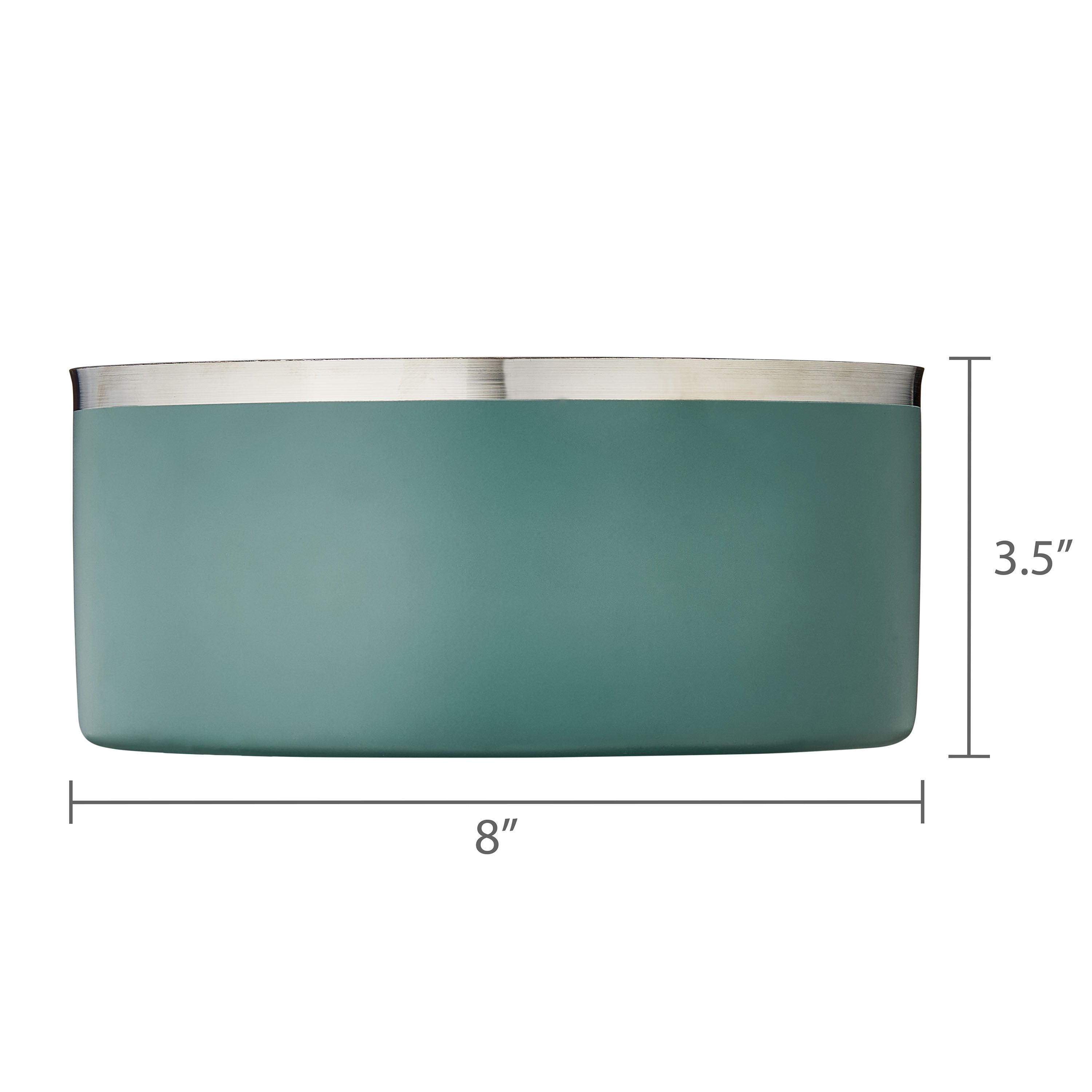 Vibrant Life Large Stainless Steel Double Wall Dog Bowl, Green