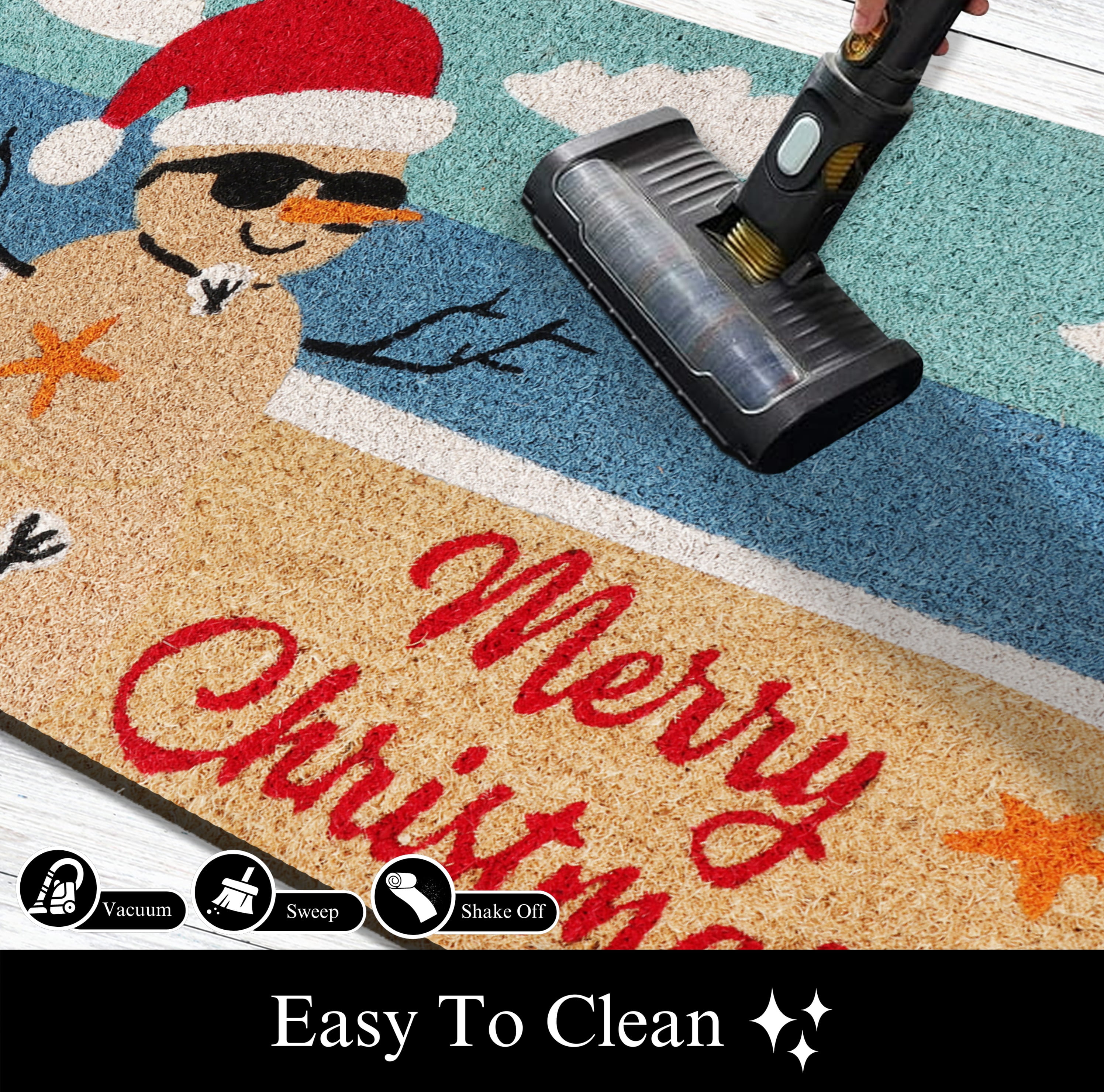 A1HC Natural Coco Coir Door Mat with Heavy Duty Non-Slip PVC Backing - 18" x 30" - Easy to Clean, Pet Friendly Outdoor Welcome Mat for Home
