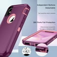 thumbnail image 5 of I-HONVA Compatible with iPhone X/iPhone Xs Case,3-Layer Military Grade Drop Protection Anti-Slip Bumper Rugged Shockproof Dustproof Protection Phone Case,Purple Pink, 5 of 7