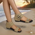 thumbnail image 4 of Xfvqtps Womens Flat Gladiator Sandals High Top Buckle Strap Open Toe Lightweight Summer Sandals, 4 of 9