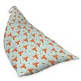 thumbnail image 2 of Cartoon Lounger Chair Bag, Funny Fox Faces on Geometric Horizontal Zigzag Stripes Backdrop Playroom, High Capacity Storage with Handle Container, Lounger Size, Pale Blue Cinnamon, by Ambesonne, 2 of 5