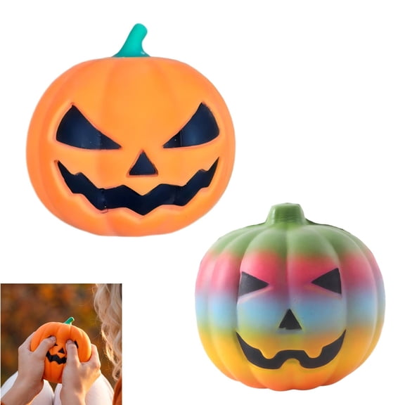 Pumpkin Slow Rising Stress Toy, Halloween Squeeze Fidget for Kids Adults, Spooky Sensory Decompression Toy for Party Favors Classroom Prizes