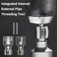 thumbnail image 3 of Pipe Thread Cutting Tool, Integrated Internal & External Pipe Threading Tool, Electric Drill Compatible PVC Pipe Threader Kit, 1/2 3/4 Sizes Rethreading Maker for for Water Pipes, 3 of 7