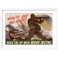 thumbnail image 2 of Art.com They've Got the Guts, Back Em Up with More Metal - WWII War Propaganda Art Print, White Frame Wall Art, 44" x 32", 2 of 5