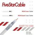 thumbnail image 2 of [FiveStarCable] RG6Q White PureConnect  500ft Coax Cable – Quad Shielded, 18 AWG, 75 Ohm for HD TV, Satellite, Internet & CCTV, 2 of 5