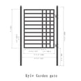 thumbnail image 6 of ALEKO Yard Garden Modern Kyiv Style Steel Pedestrian Gate 5 x 4.5 ft Black, 6 of 8