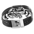 thumbnail image 3 of Men's Knitting Hand Rope Leather Bracelet Fashionable Accessories Scorpion Bracelet Black Bracelet For Men, 3 of 9