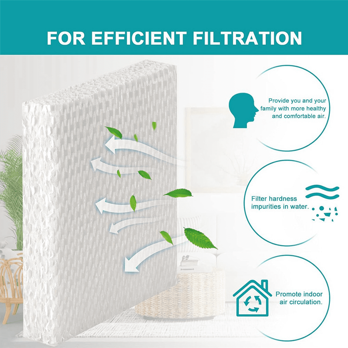 HFT600 Humidifier Wick Filter Replacement for HFT600 Compatible with HEV615 HEV620 HEV615 W, HEV620, HEV620B, 12Pack