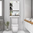 thumbnail image 4 of Costway Over The Toilet Space Saver Toilet Rack Bathroom Cabinet Organizer w/Louver Door, 4 of 11