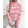 thumbnail image 3 of Valentine Sweaters for Women Lady Cute Lovely Heart Sweater Knited Warm Turtleneck Sweaters Shermie, 3 of 6