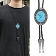 thumbnail image 2 of Yokua Fashion Shirt Bolo Ties Men Vintage Bolo Tie Music Festival PU Rope Shirt Tie, 2 of 12