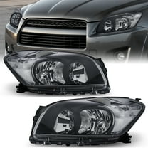 Bestco Headlights for 2009-2012 Toyota RAV4 Left Right Pair Black Clear Headlamps