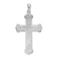 thumbnail image 4 of Auriga 925 Sterling Silver Rhodium-Plated Polished Budded Crucifix Cross Pendant for Women, 4 of 6