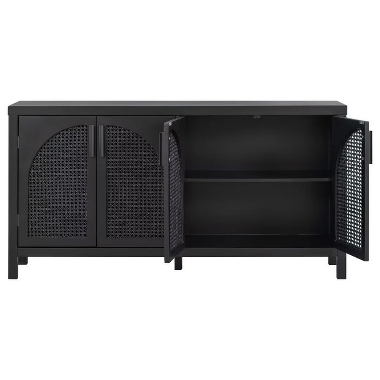 Black rattan 2024 media console