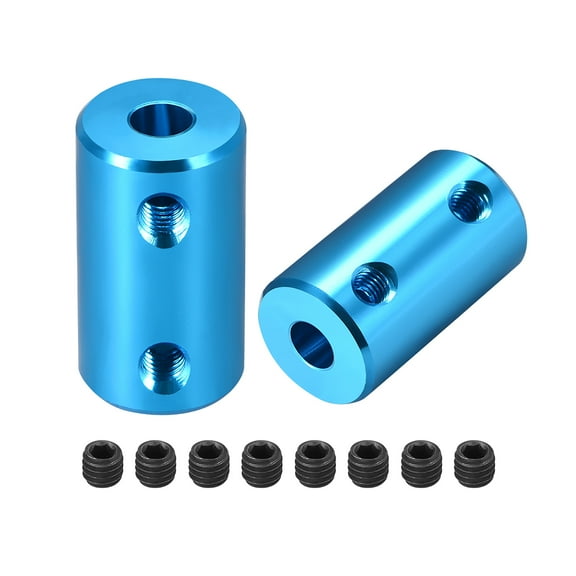 Shaft Coupling 5mm to 5mm Bore L25xD14 Robot Motor Wheel Rigid Coupler Connector Blue 2PCS
