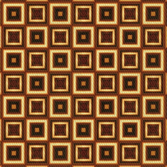 Ahgly Company Machine Washable Indoor Square Transitional Orange Area Rugs, 4' Square