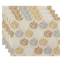 Simply Daisy 18" x 14" Painterly Bulbs Geometric Print Placemats, Set of 4