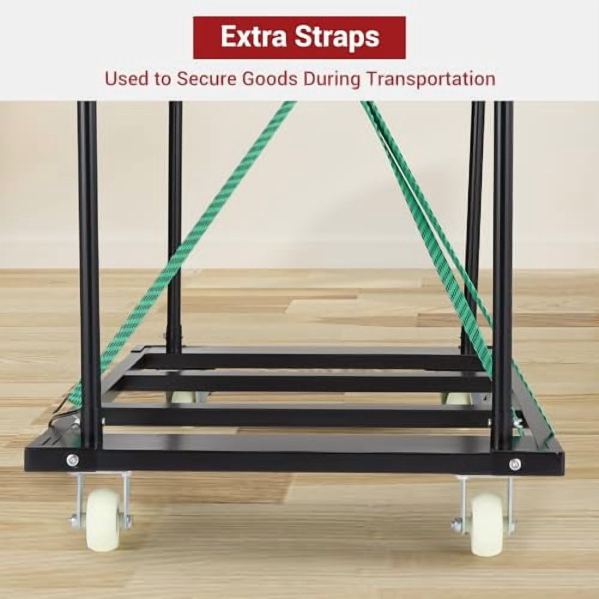 TEQIN Folding Table Dolly, Heavy Duty Table Cart with Swivel Wheels,1500lbs  Drywall Cart,Chair Desk Trolley for Garage, Home, Office, Utility Tool Wagon for Handling Lumber, Mattress