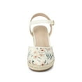 thumbnail image 5 of BLISSFUL STEP Women's Espadrille Platform Closed Toe Lace Wedge Heel Sandals White Green 9.5, 5 of 6