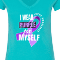thumbnail image 4 of Inktastic I Wear Purple for Myself Lupus Awareness Women's V-Neck T-Shirt, 4 of 5