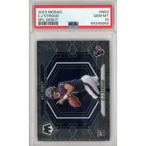 Graded 2023 Panini Mosaic CJ Stroud #ND3 NFL Debut Rookie RC Football Card PSA 10 Gem Mint
