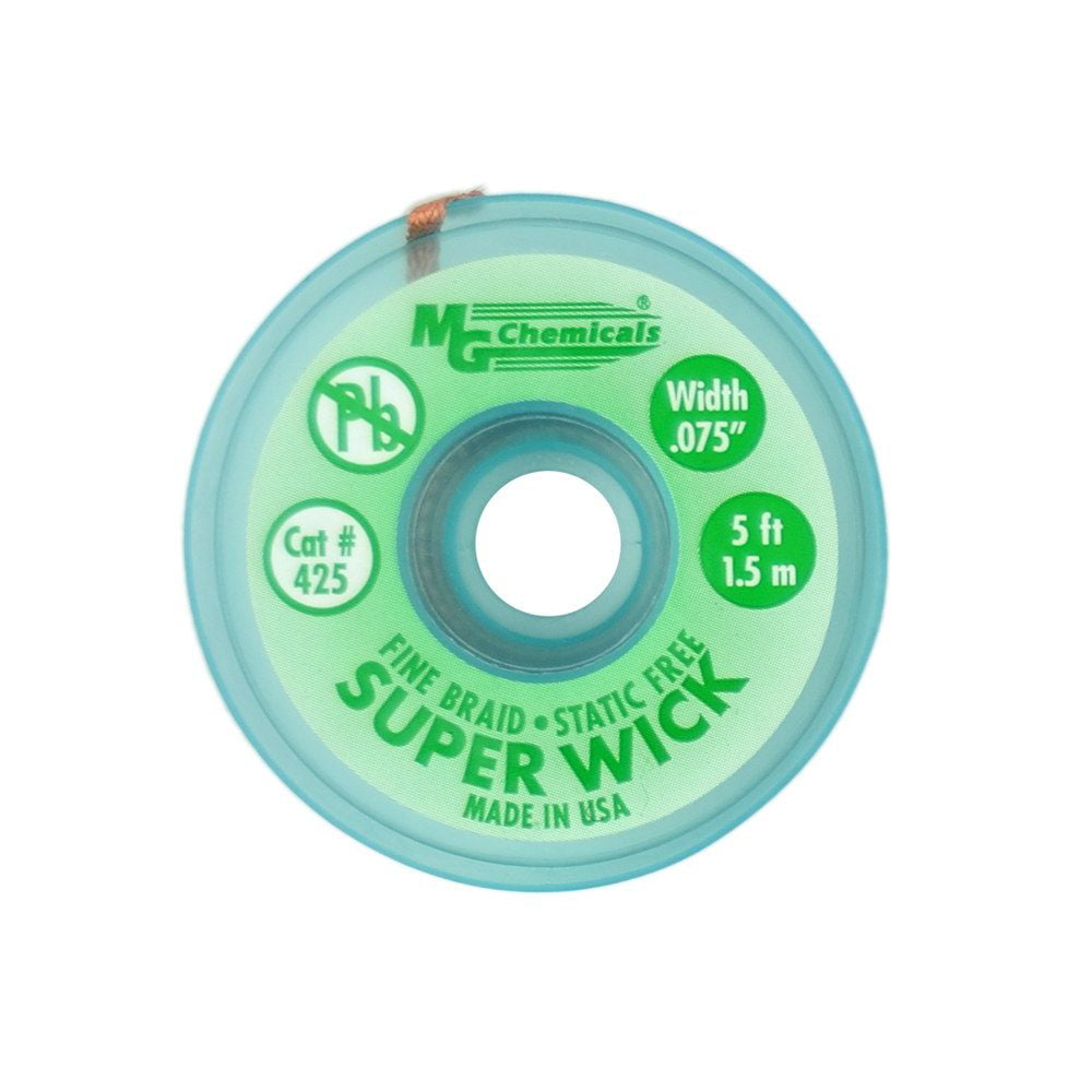 MG Chemicals 425 Series #3 Fine Braid Super Wick with RMA Flux 5' Green NEW!!! 