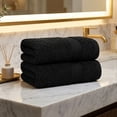 thumbnail image 2 of Ample Decor Hand Towel Set of 2 100% Cotton 18X28 inch - Black, 2 of 6
