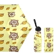 thumbnail image 2 of Cartoon Raccoons with Leaves Umbrellas for Sun Auto Open Close UV50+ Waterproof 5-Fold Compact Fiberglass Frame, 2 of 6