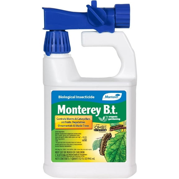 Monterey Bacillus Thuringiensis Biological Insecticide, Organic RTU, 32oz