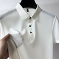 thumbnail image 4 of Men's Polo Shirt, Quick Dry Short Sleeve Golf Shirt, Beer Belly Collared Textured Shirt, Button-Up Collar, Elastic Knit Material, Lightweight and Breathable, Solid Color Casual and Sports Wear, 4 of 4