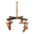 thumbnail image 1 of Wooden Parrot Play Gym With Rotating Stand Bird Activity Center Chew For Large Medium Birds, 1 of 3