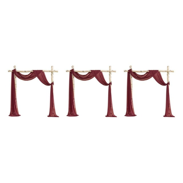 Ruiboury Wedding Arch Drapes Add Romantic Atmosphere With Wide Application Wedding Arch Draping Fabric Polyester Wedding Valance Winered 3Set