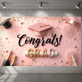 thumbnail image 6 of Graduation Cap Mastered it Banner Golden Text Academic Backdrop Sparkling Stars Dark Background Success Background for Graduation Party University Ceremony Master's Celebration, 6 of 9