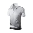 thumbnail image 4 of Mens Golf Polos Summer Short Sleeve Breathable Moisture Wicking Button Lapel Athletic Stretchy Shirts White1 XXXXXL, 4 of 5