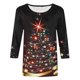 thumbnail image 4 of Pntutb - Camiseta holgada con estampado de moda para mujer, blusa de manga 3/4 de longitud media, cuello redondo, tops casuales Pntutb Pntutb-2942, 4 of 4