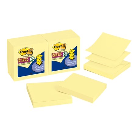 UPC: 0051131966369 | Post-it Super Sticky Dispenser Pop-up Notes  3 in x 3 in  Canary Yellow  12 Pads