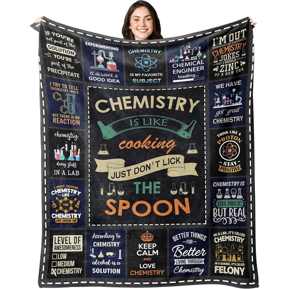 Chemistry Gifts Blanket, Chemistry Teacher Gifts, Gifts for Chemistry Lovers, Chemistry Gifts for Adults/Students, Science Teacher Gifts, Chemist Birthday Gift Blankets 50*60