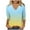 Summer Tops Sky Blue, variant on Women's V Neck T Shirts 3/4 Sleeve Blouse Summer Tops Dressy Casual Ombre Tie Dye Basic Tees