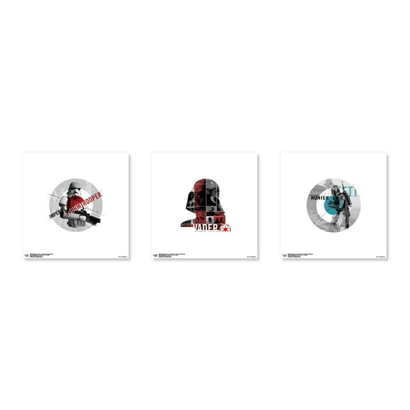 Gallery Pops Star Wars: Saga - Action Accents Wall Art Bundle (3-Pack), Unframed Version, 12" x 12"