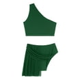thumbnail image 6 of Miutii Lyrical Dance Dress Women One Shoulder Crop Top with Mesh Skirted Briefs Ballet Dance Outfit Green S, 6 of 6