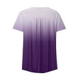 thumbnail image 2 of QLEICOM Womens Summer Tops Oversized T-shirts Short Sleeve V-Neck Tie-dye Casual Loose Tunic Tank Tops Women Shirts Blouses Purple S, 2 of 4