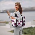 thumbnail image 5 of Travel Duffle Bag Tulips Flowers White Leaves Travel Tote Bags Carry on Luggage Waterproof Weekender Bags with Top Handle Adjustable Shoulde Strap for Travel Gym, 5 of 5