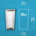 thumbnail image 2 of BluePeak Double Wall Stainless Steel Vacuum Insulated Tumbler Set, 2-Pack, 20 oz, White, 2 of 6