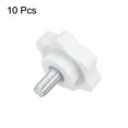 thumbnail image 3 of Uxcell 10 Pieces Star Knobs M5 x 10mm Thread 25mm 6-Point Head Stud Knob Hand Clamping Screw White, 3 of 6