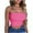 Pink, variant on Viikei Women's Plus Size Short Sleeve Summer Solid Color Tube Strapless T-Shirt