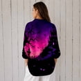 thumbnail image 2 of Nyfairy Plus Size Women's Halloween Print Long Sleeve Button Down Casual Shirt, 2 of 5