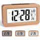 thumbnail image 1 of Bienvenido Reloj despertador digital de madera de fácil configuración con temperatura, fecha, retroiluminación, repetición, para dormitorio, mesita de noche, hogar, oficina, sin tictac, 1 of 5