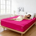thumbnail image 2 of Soft Silk Zipper Fitted Sheet King Size 78X80 - Includes 2 Zip On Sheets +1 Bottom Fitted Base - Fit's 16” In Deep Pocket - Easy to Use,Soft,Smooth -Fitted Sheet -HotPink - Color, 2 of 8