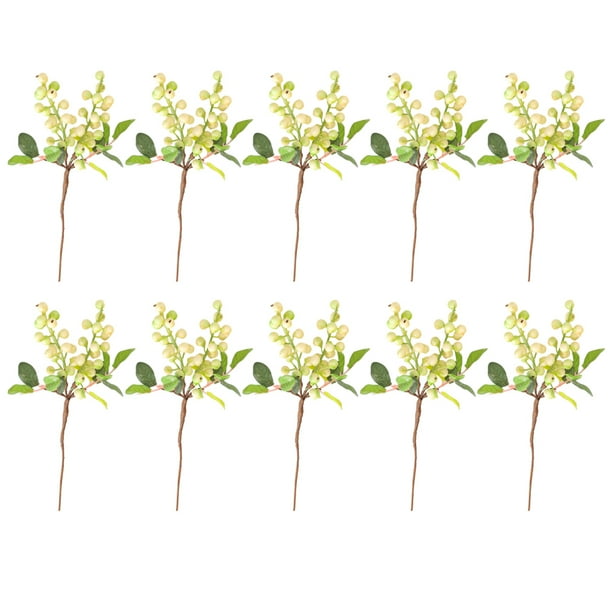 Monstrate 10 piezas de bayas artificiales que admiten mascotas, seguras y no tóxicas para amigos peludos, flores artificiales Decoración lechoso 25cm